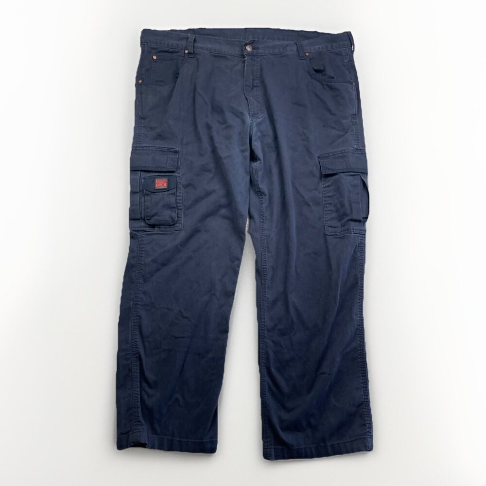 Tough Duck Carpenter Cargo Pants Size 44 x *32*Workwear Heavy Mens Dark Blue